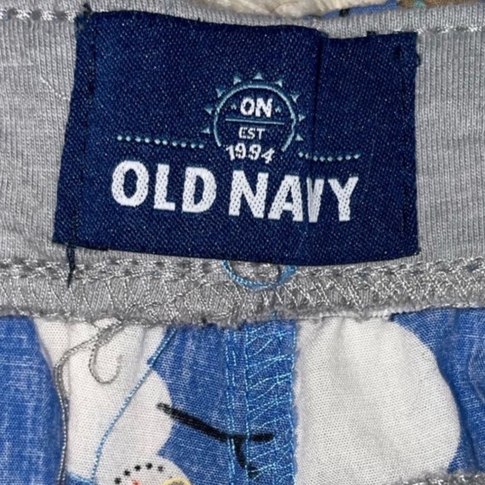 Old Navy Pajama Pants Blue Snowman Print Relaxed Fit Size M - Picture 5 of 6